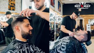 beard trimming and shaping at Hot Seat Barbershop