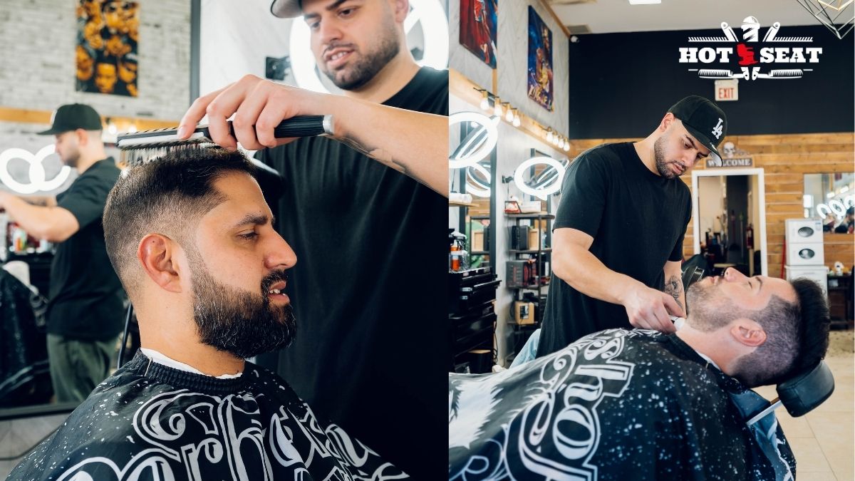 beard trimming and shaping at Hot Seat Barbershop