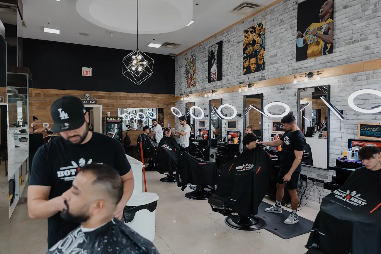 Hot Seat barbershop in richmond hill interior