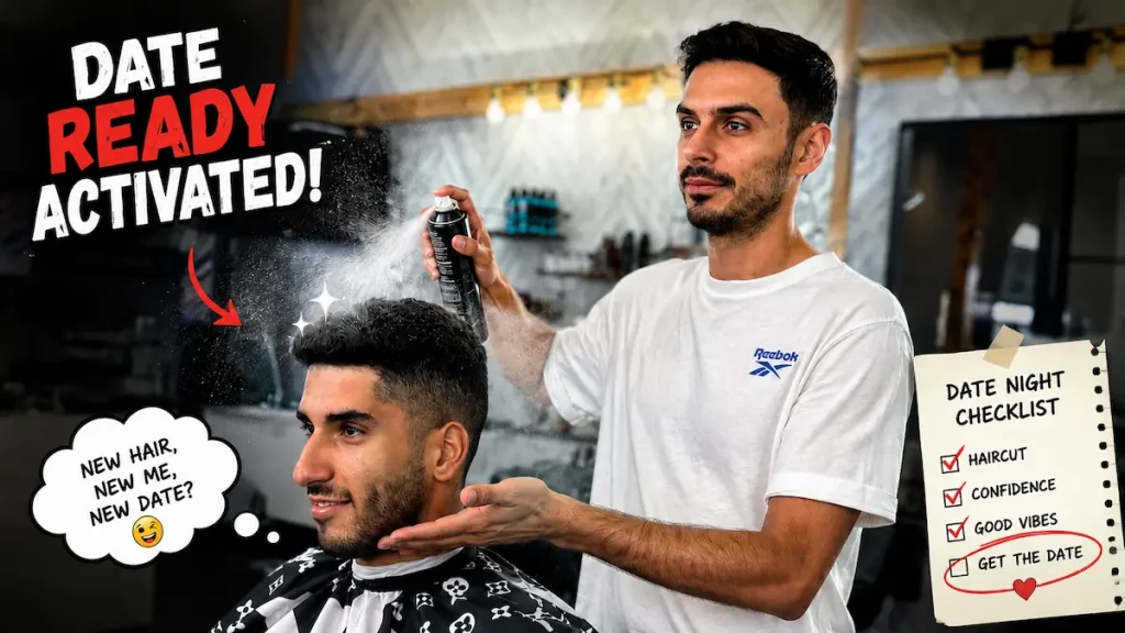 Fresh men's haircut at a Richmond Hill barbershop to boost confidence before a date night
